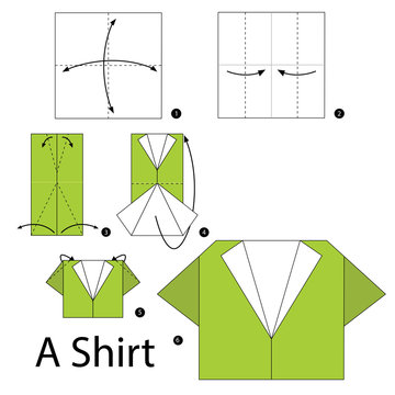 Step by step instructions how to make origami A Shirt.