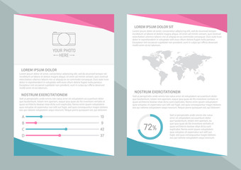 Vector flyer template design with front page and back page. Business brochure or cover