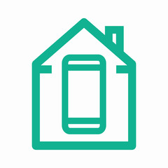 Vector logo combination of a house and phone
