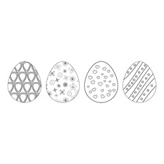 Easter eggs . Drawn elements of decorative coloring. Vector illustration .