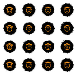 Monkey emotions simply icons