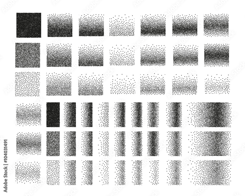 Poster set of 51 square stipple pattern for design . spot engraving to create brushes . engraving for retro
