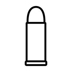 Bullet projectile ammunition cartridge line art icon for apps and websites