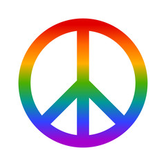 Rainbow peace sign flat icon for apps and websites