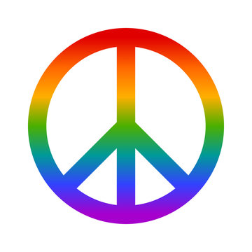 Rainbow peace sign flat icon for apps and websites