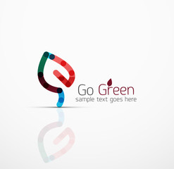 Vector abstract logo idea, eco leaf, nature plant, green concept business icon. Creative logotype design template