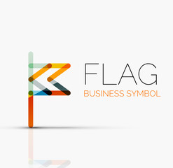 Logo flag, abstract linear geometric business icon