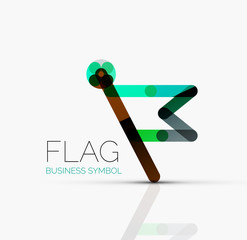 Logo flag, abstract linear geometric business icon