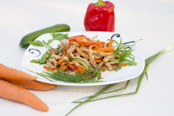 Roasted meat with vegetables