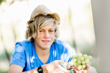 Boy in vineyard
