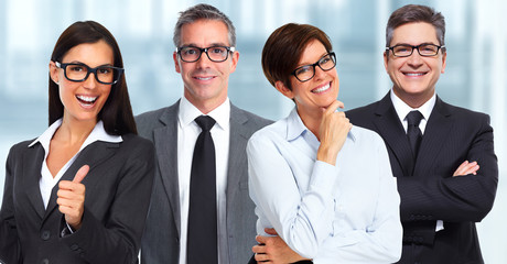 Group of business people wearing eyeglasses.