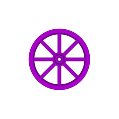 Obraz premium Vintage wooden wheel in purple design