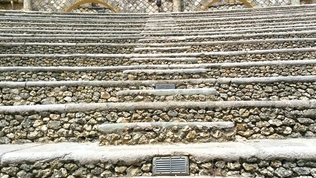 Walking up the stairs of altos de chavon, in casa de campo, la romana, dominican republic