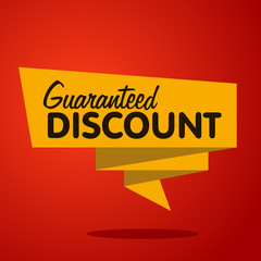 Vector label of sale and discount, origami style, vector illustration