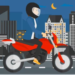 Foto op Plexiglas Woman riding motorcycle. © Visual Generation