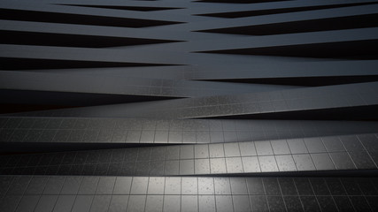 Metallic tile Abstract 3D in perspective view