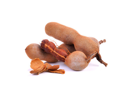 Tamarind on white background
