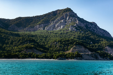 Fototapeta na wymiar Lagoon Mountains Blue Seascape