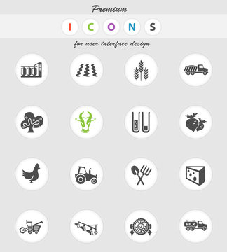 Agricultural icons set