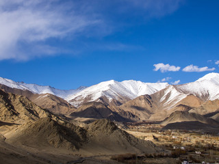 Mountain range with snow