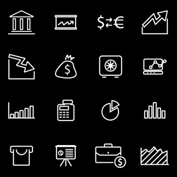 Vector line economic icon set. Economic Icon Object, Economic Icon Picture, Economic Icon Image - stock vector