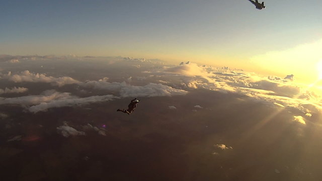 Skydiver jumping from the Airplane