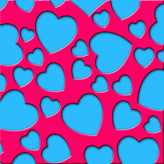 Many lovely hearts. Valentine illustration background.