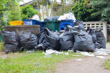 pile of garbage bags