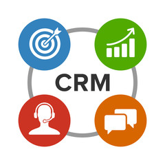 CRM - customer relationship management flat color icon for apps and websites