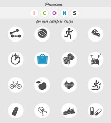 Fitness icons set