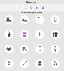 Garden tools simply icons