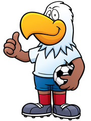 Naklejka premium Vector illustration of Cartoon Soccer player - Eagle