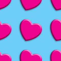 Seamless pattern with lovely hearts. Valentine background endless illustration