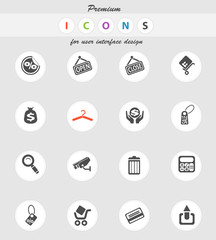 Shopping icons set