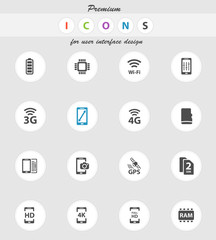 Smarthone specs simply icons