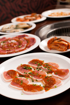 Pork sliced with korean sauce