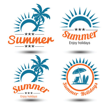 Summer label vector