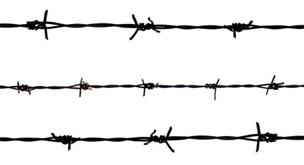 barbed wire on white back ground
