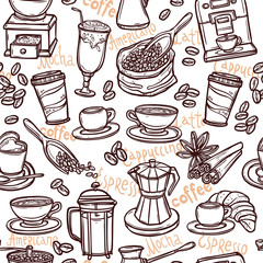 seamless coffee pattern