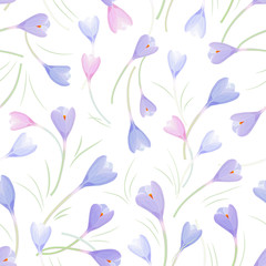 seamless texture with crocuses for your design