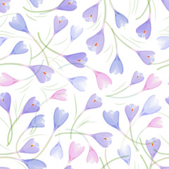fashion seamless texture with crocuses