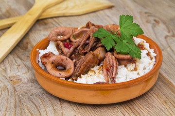 Stewed squid with rice