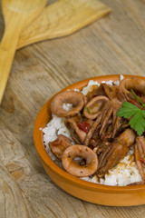 Stewed squid with rice