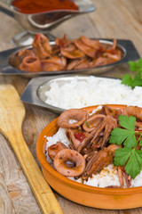 Stewed squid with rice