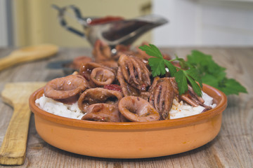 Stewed squid with rice