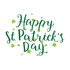 Hand written lettering of Happy St. Patricks Day