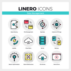 Data Management Linero Icons Set