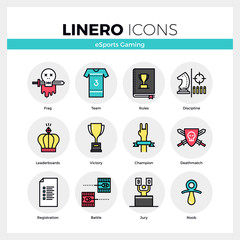 eSports Gaming Linero Icons Set