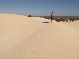Fototapeta na wymiar dramatic eucla sand dunes, western australia 