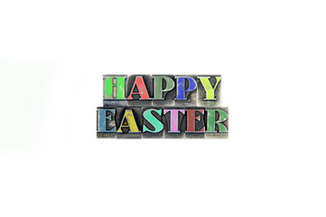 happy easter / caracteres d'imprimerie en plomb